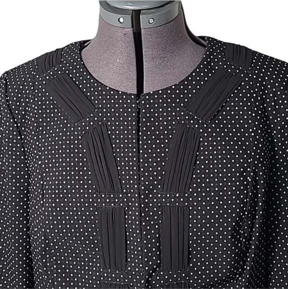 SZ12 CABI 3/4 Slv Seaside Chic Polka Dots Black White Jacket - Picture 4 of 10